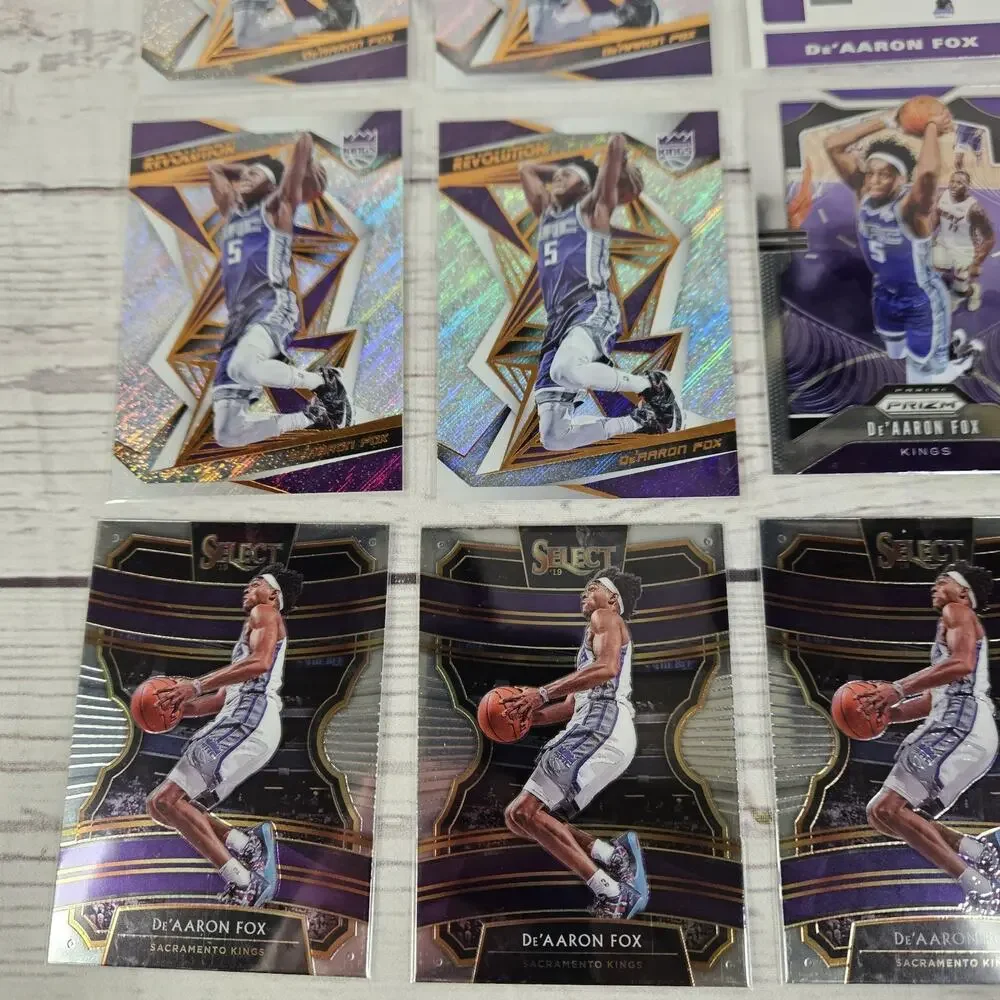 De'Aaron Fox Card Lot Of 16 Cards Rookie And Sophomore Year Panini Status Prizm